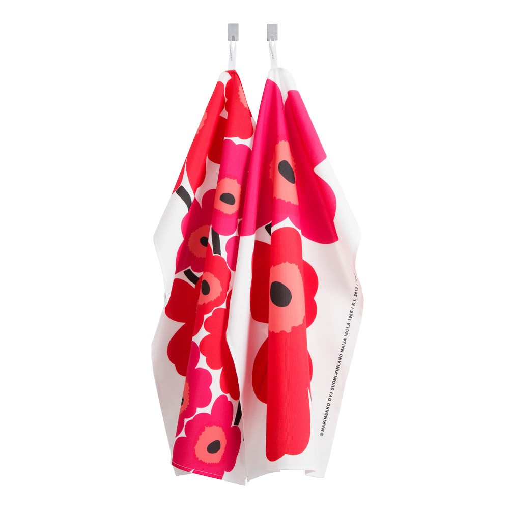 Red Marimekko tea towels from Houseology