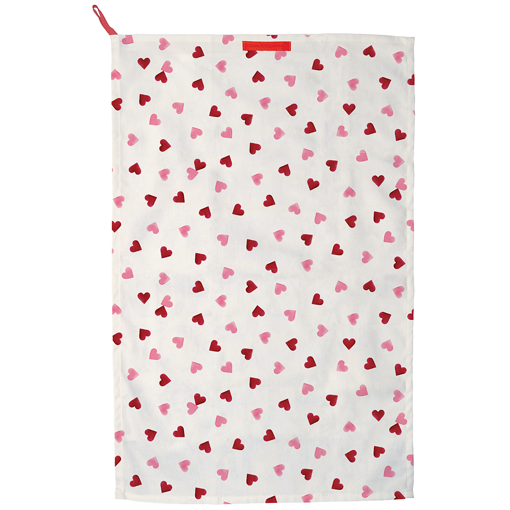 Red hearts tea towel from Emma Bridgewater