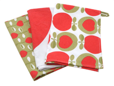 Red apple tea towels from Red Candy