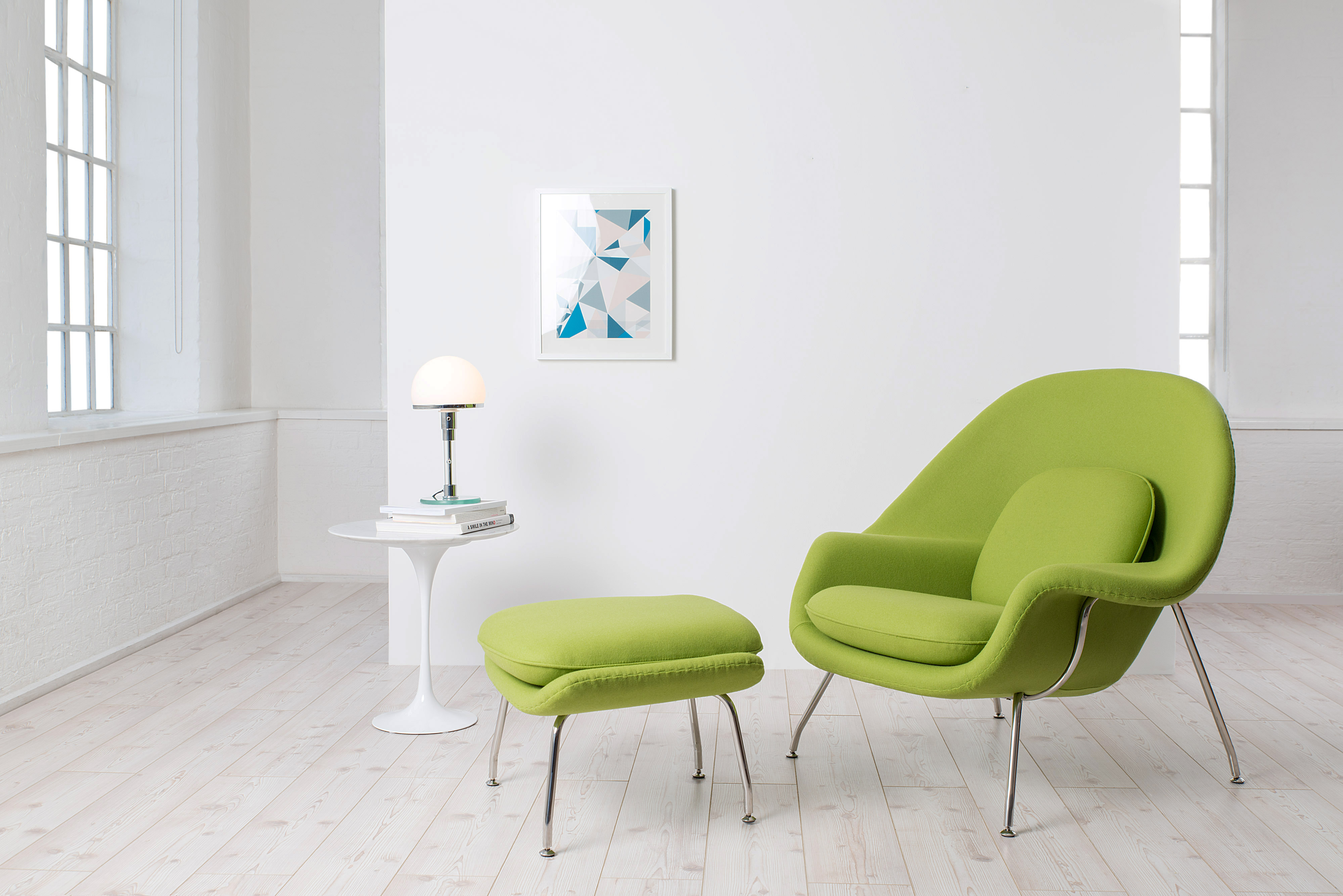 Eero Saarinen's Womb Style Chair and Stool from VOGA and Stool