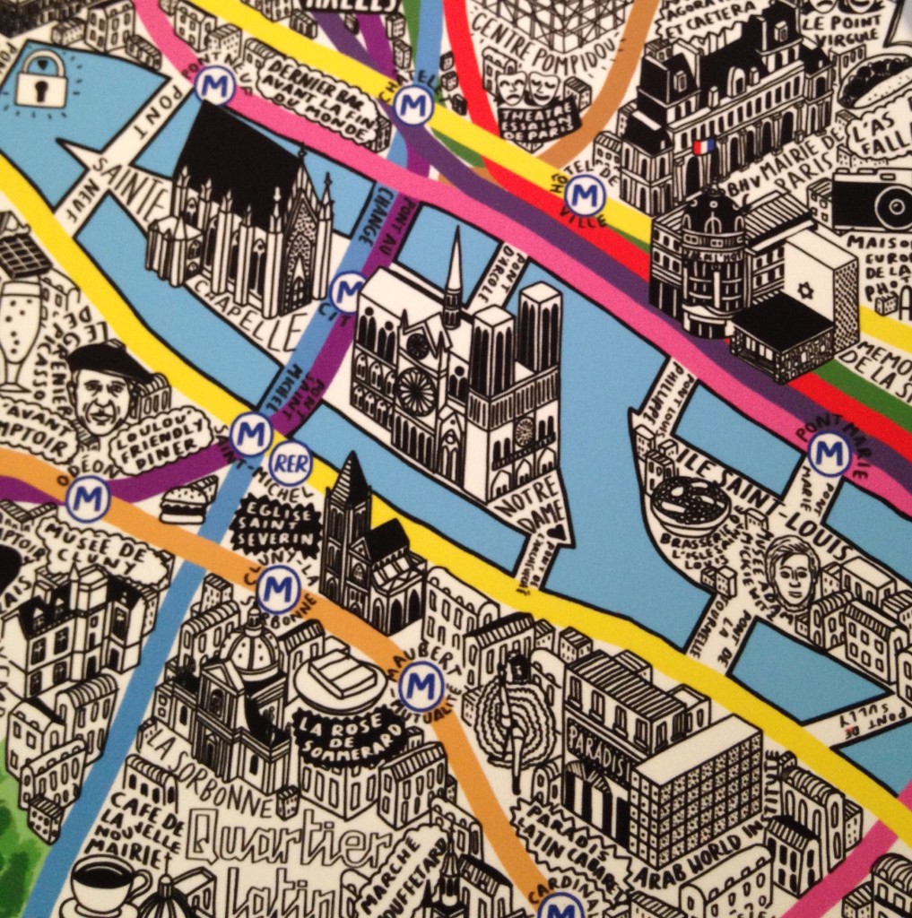 Jenni Sparks hand drawn map of Paris