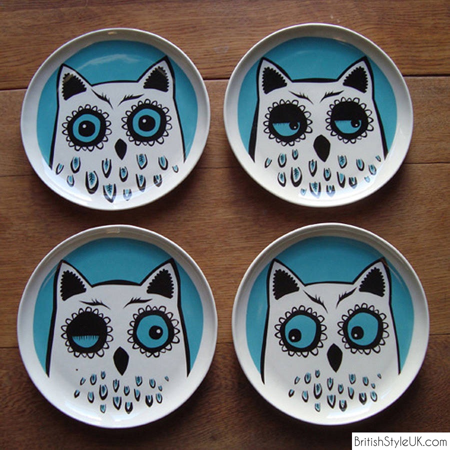 Owl plates by Hannah Turner Ceramics
