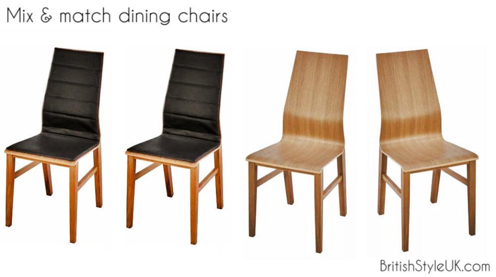 Mix and match dining chairs