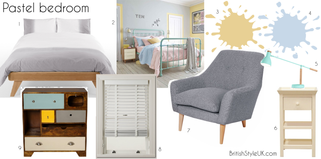 Pastel colour bedroom ideas