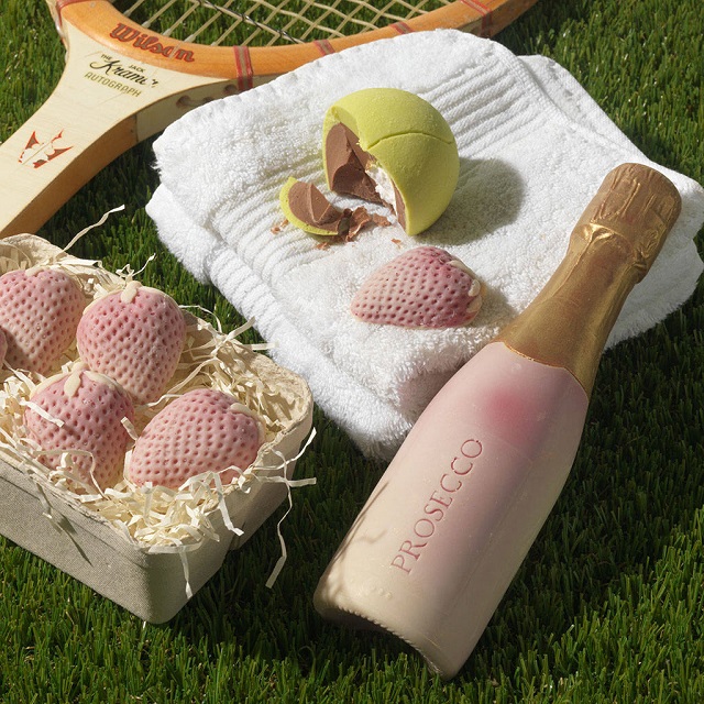 Chocolate Tennis Balls, Prosecco And Strawberries