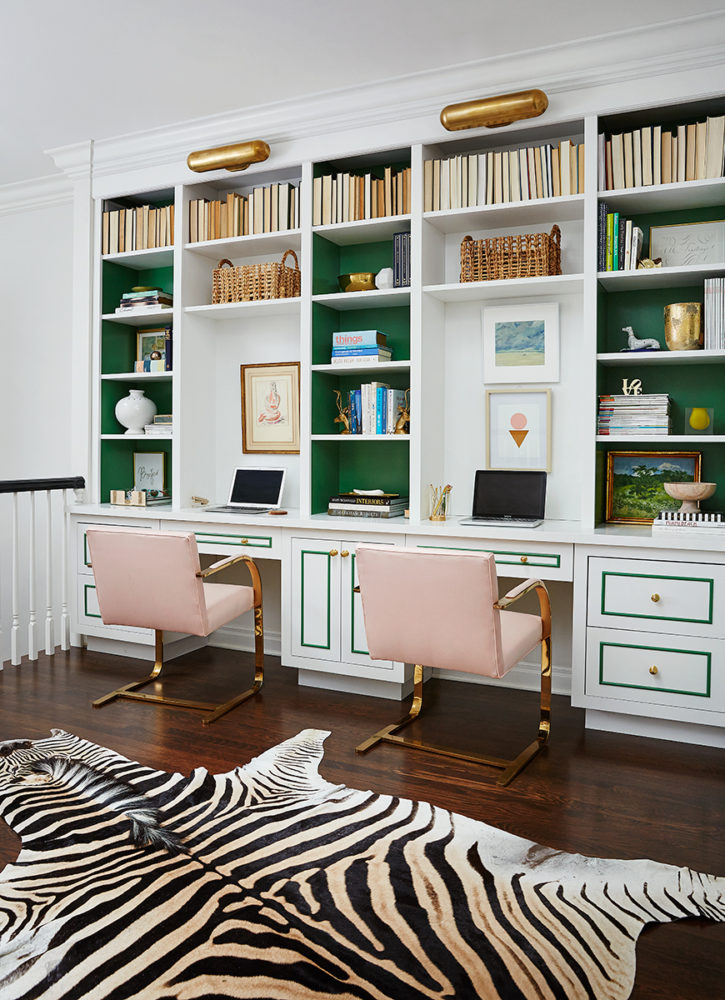green and pink interior
