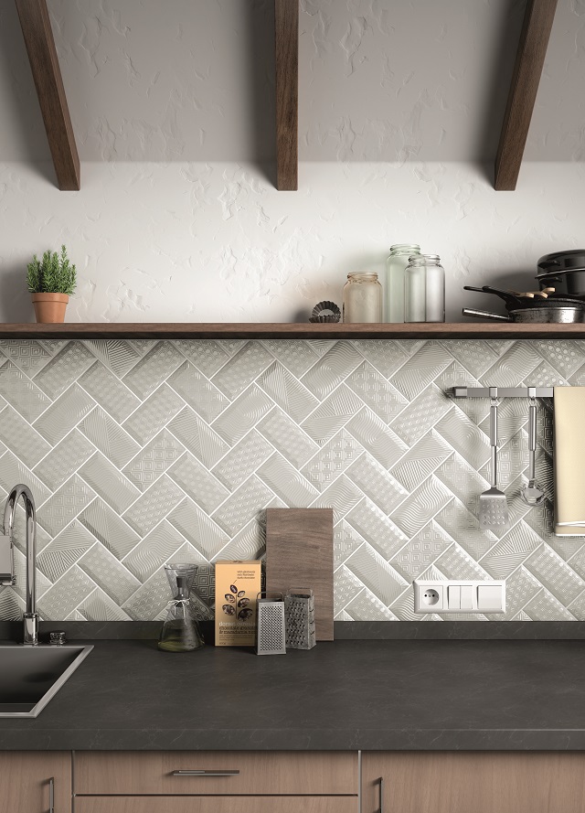 Metro decor in light grey from The Baked Tile Company