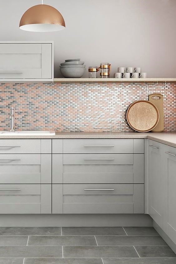 metallic kitchen backsplash tile ideas