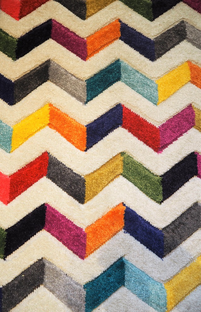 colourful zigzag rug