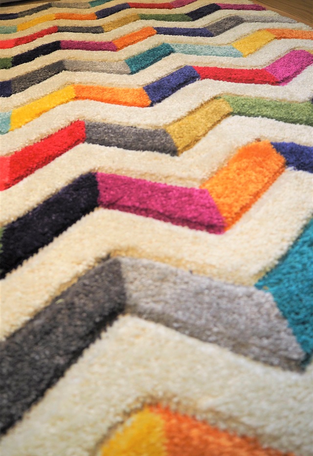 colourful zigzag rug