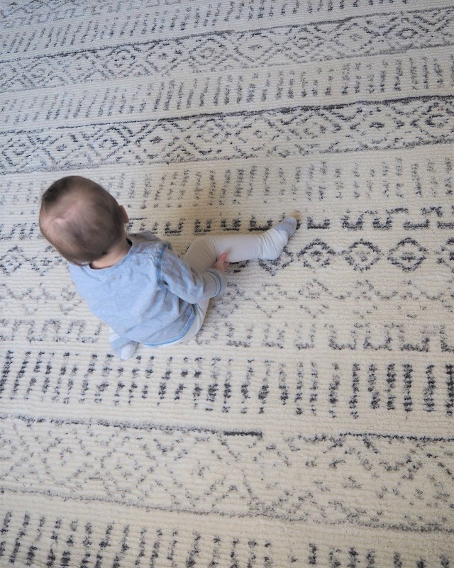 monochrome tribal rug