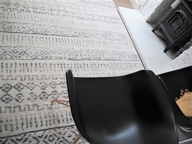 monochrome tribal rug
