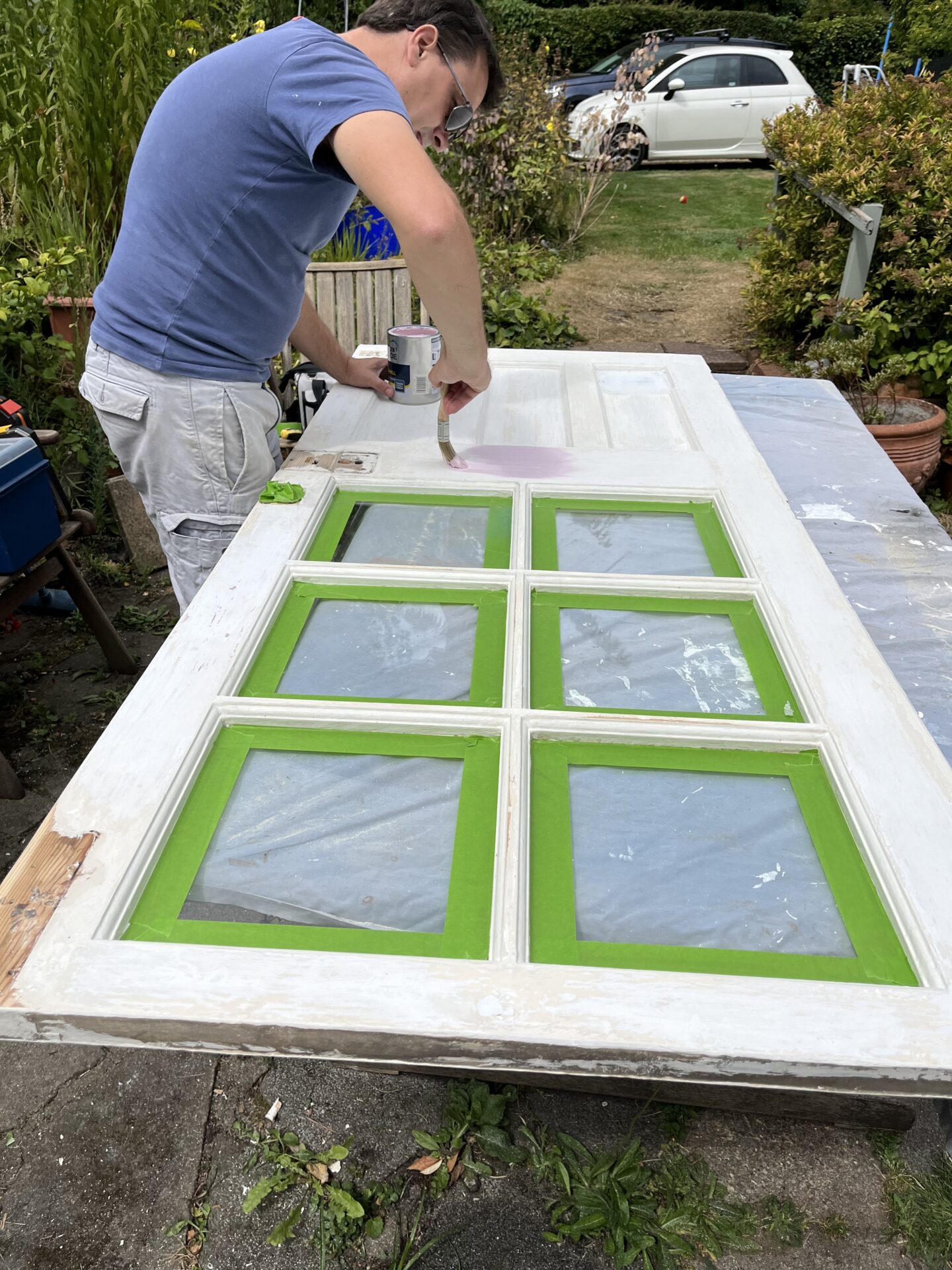 Painting a wooden door