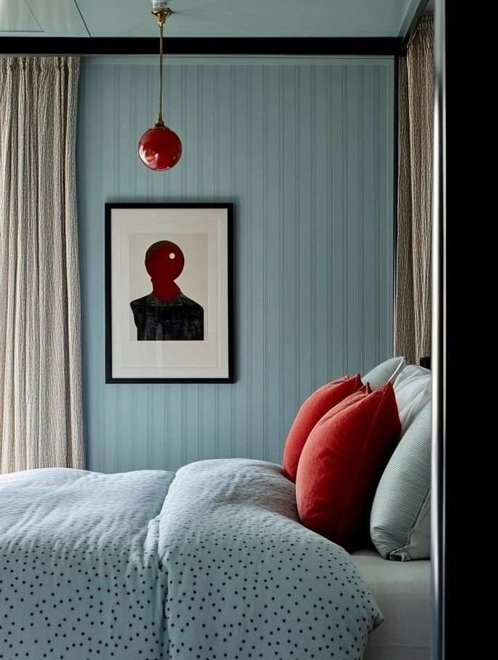 Red and pale blue interior 5